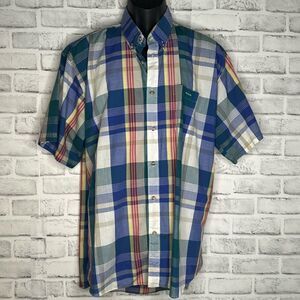 VTG Southern Classics Short Sleeve Plaid Button Down Shirt Size Large